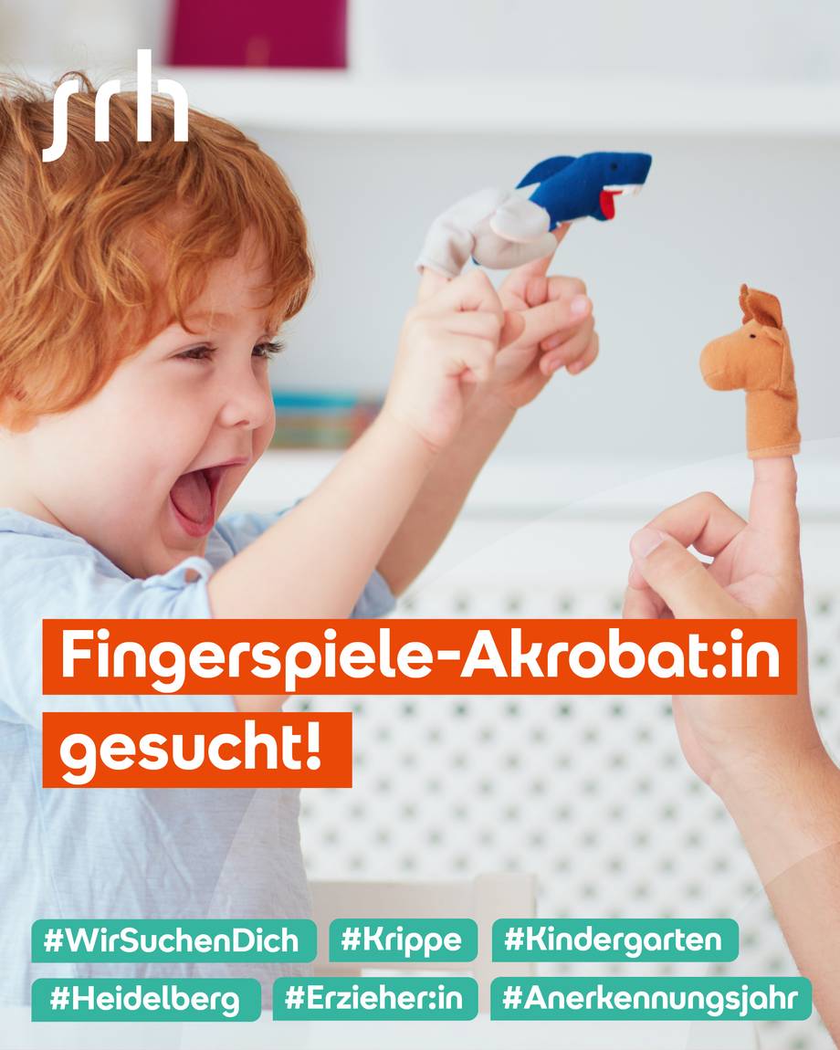 Kleinkind spielt mit Fingerpuppe